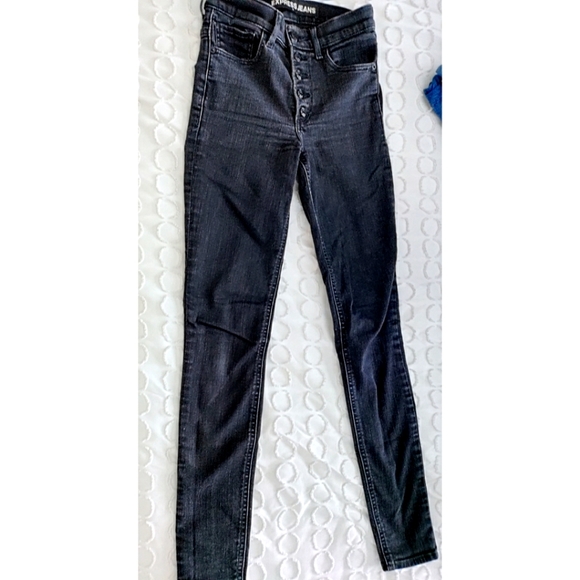 Express black button-fly high rise jeans size 00 - Picture 2 of 5